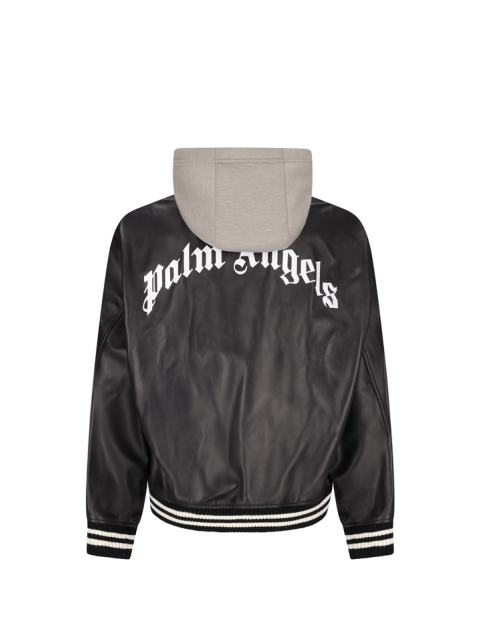 CURVED LOGO LEATHER BOMBER
