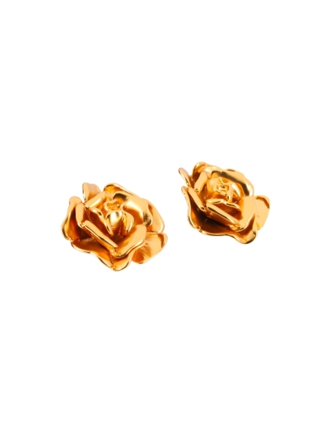 ORECCHINI CON ROSA IN METALLO