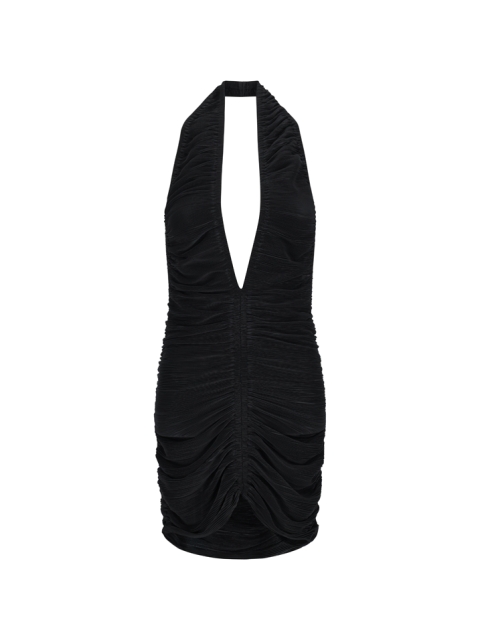PLEATED RUCHED MINI DRESS