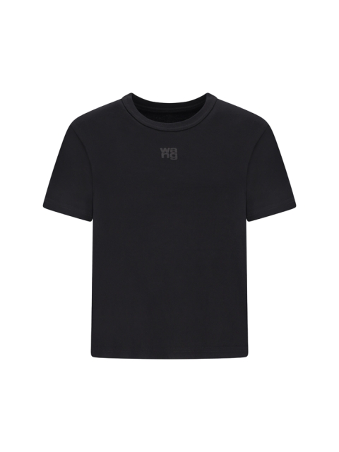 ESSENTIAL JSY SHRUNK TEE W/PUFF LOGO & BOUND NECK