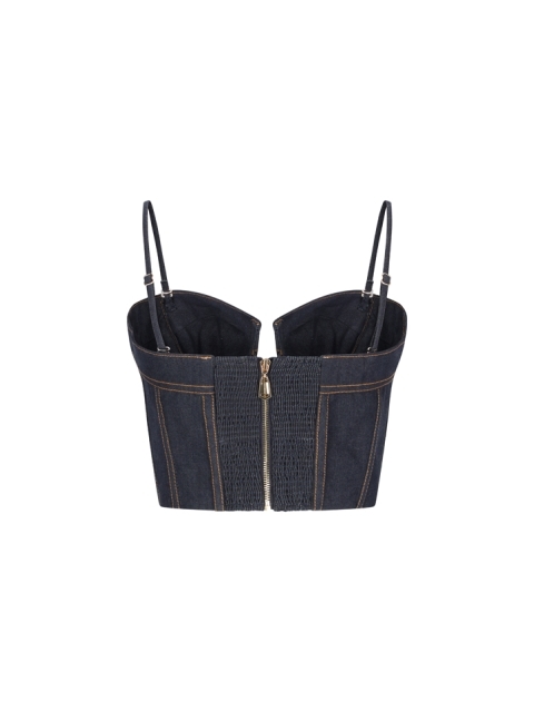 CRUSH DENIM CORSET TOP
