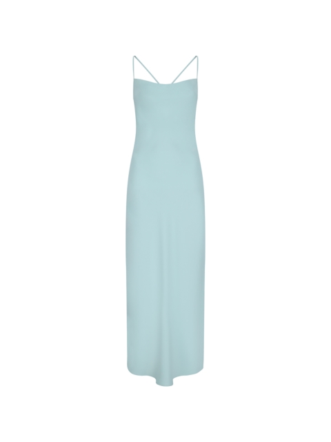 CREPE LOW BACK DRAPE DRESS