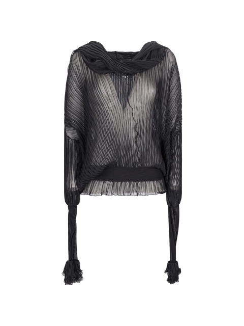 4C135A CHIFF PLISSE' BLOUSE